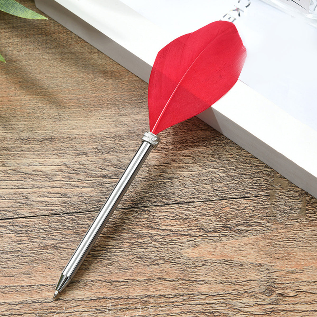 Vintage Feather Pen Silver Barrel Ball Pen