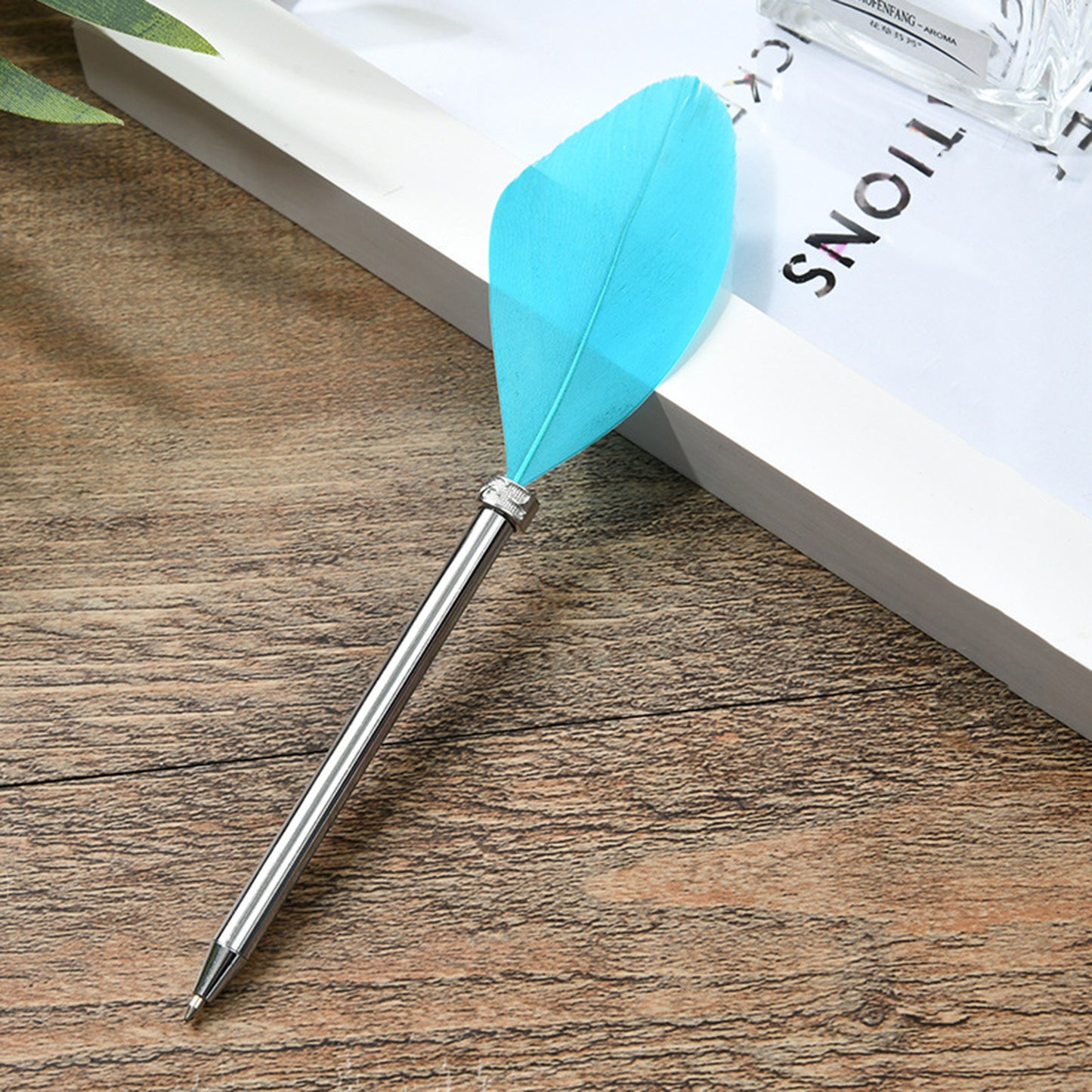 Vintage Feather Pen Silver Barrel Ball Pen
