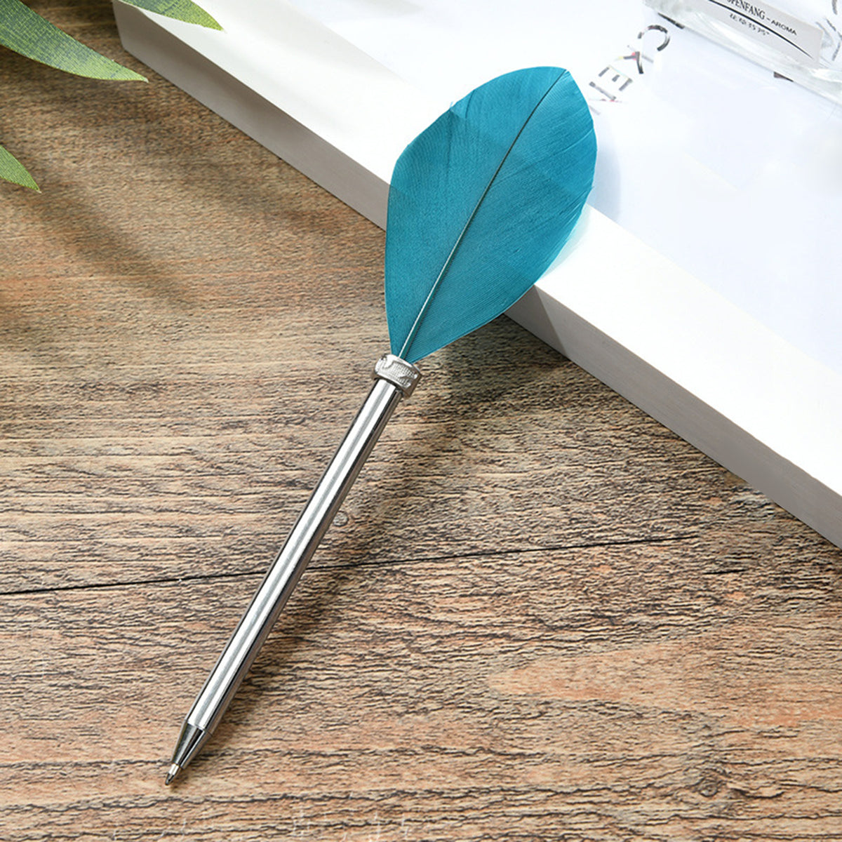 Vintage Feather Pen Silver Barrel Ball Pen