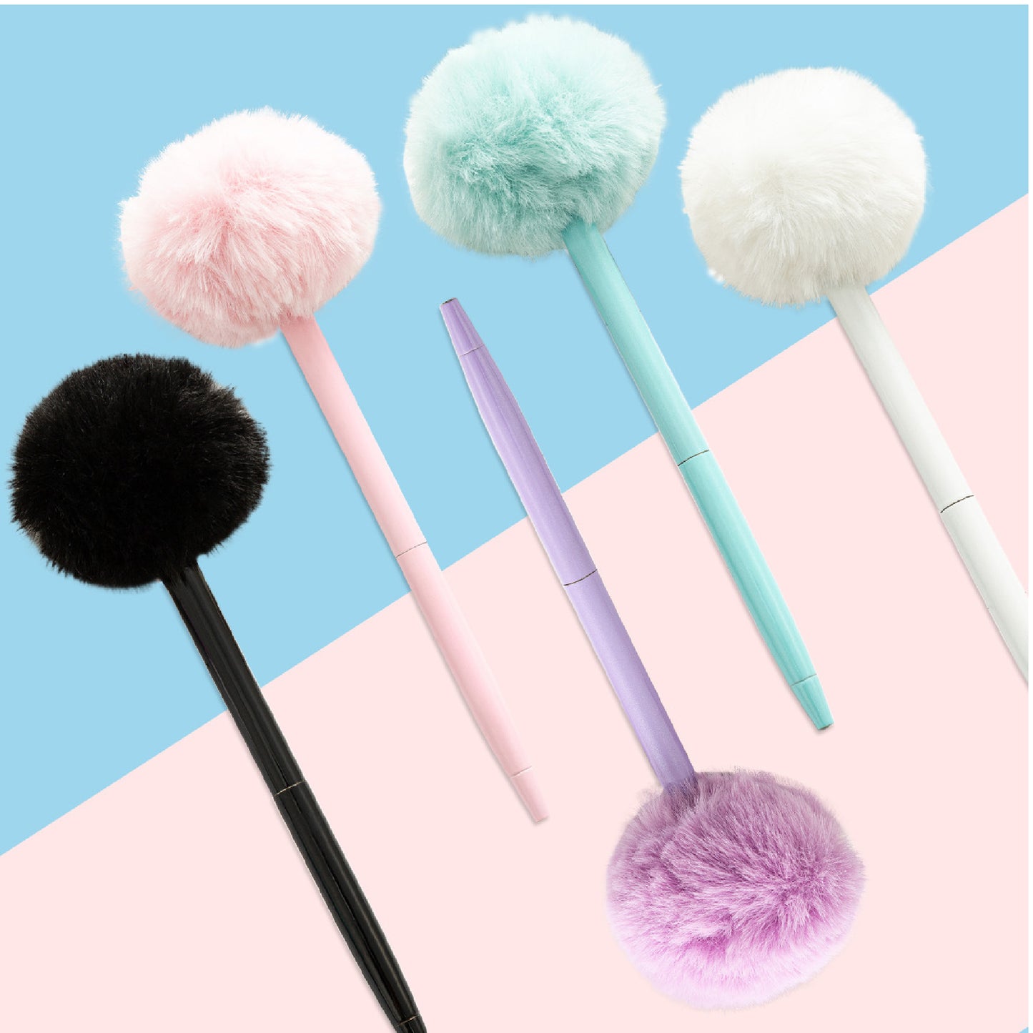 Cute Fluffy Pompom Metal Ballpoint Pen