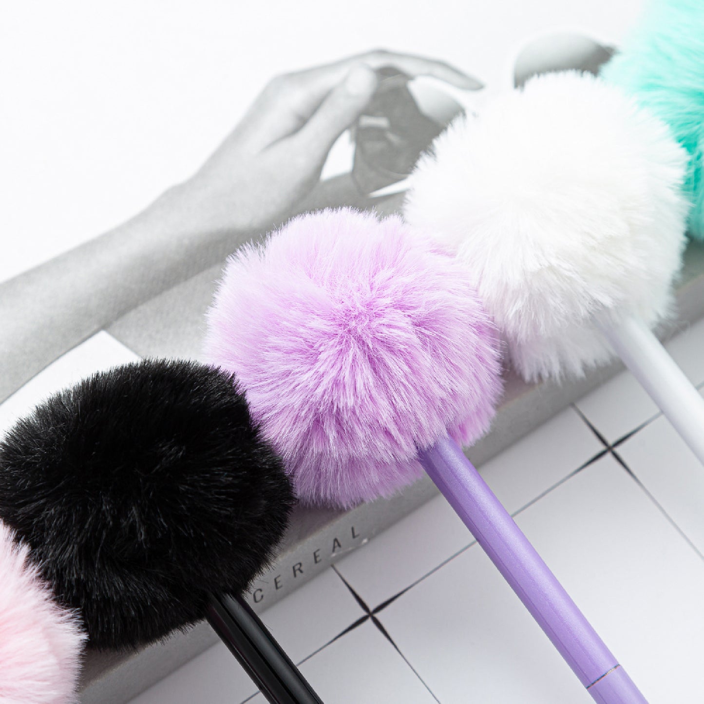 Cute Fluffy Pompom Metal Ballpoint Pen