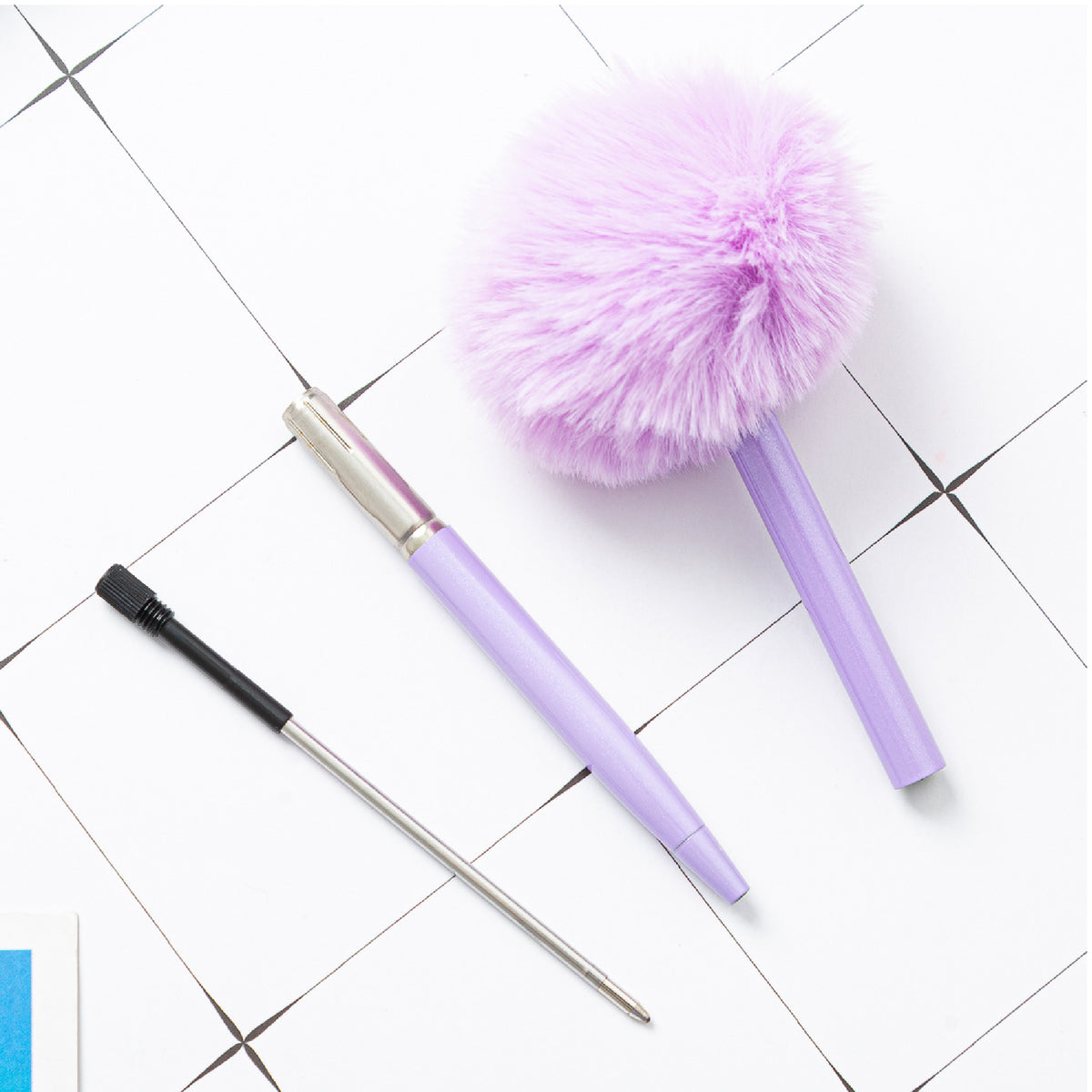 Cute Fluffy Pompom Metal Ballpoint Pen