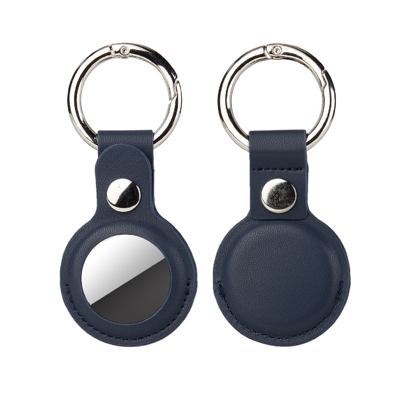 PU Key Tag Tracker Cover Key Ring Access Card Sleeve Anti-Lost Protector Holder Carabiner Clip