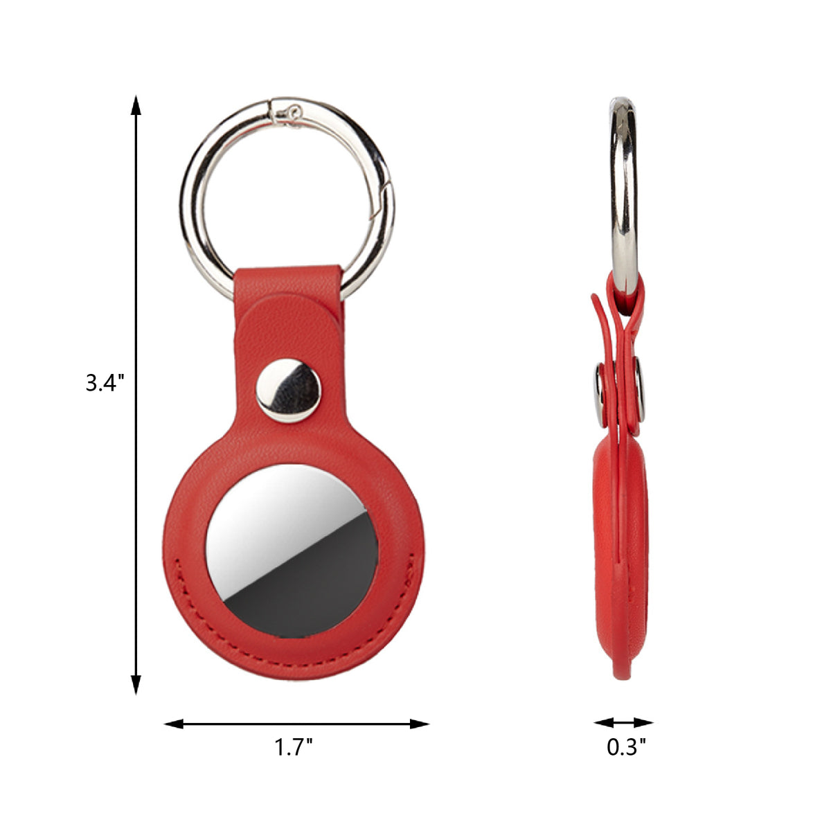 PU Key Tag Tracker Cover Key Ring Access Card Sleeve Anti-Lost Protector Holder Carabiner Clip