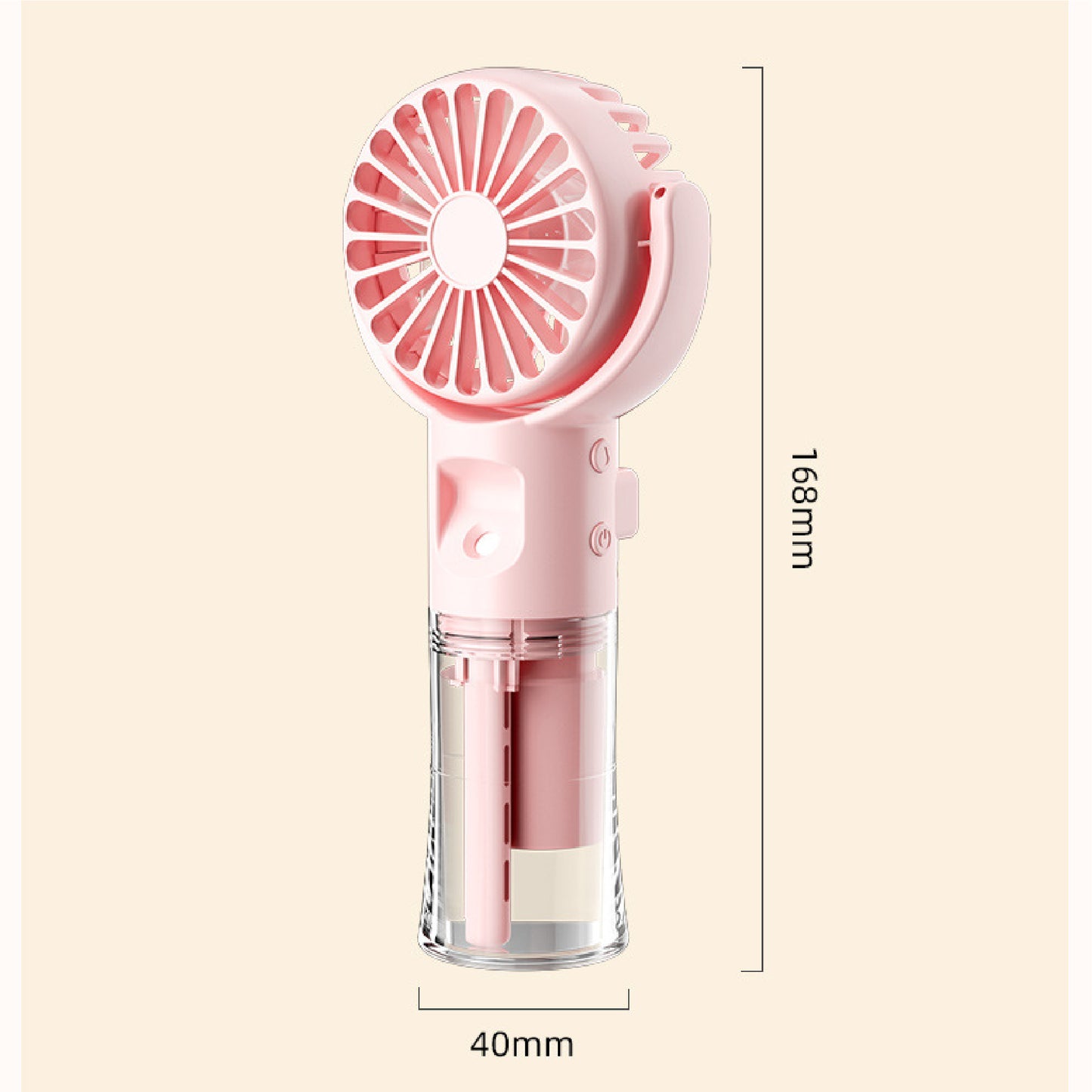Portable Hand held Misting Fan, Small Personal USB Rechargeable Battery Spray Fan W/Water Tank