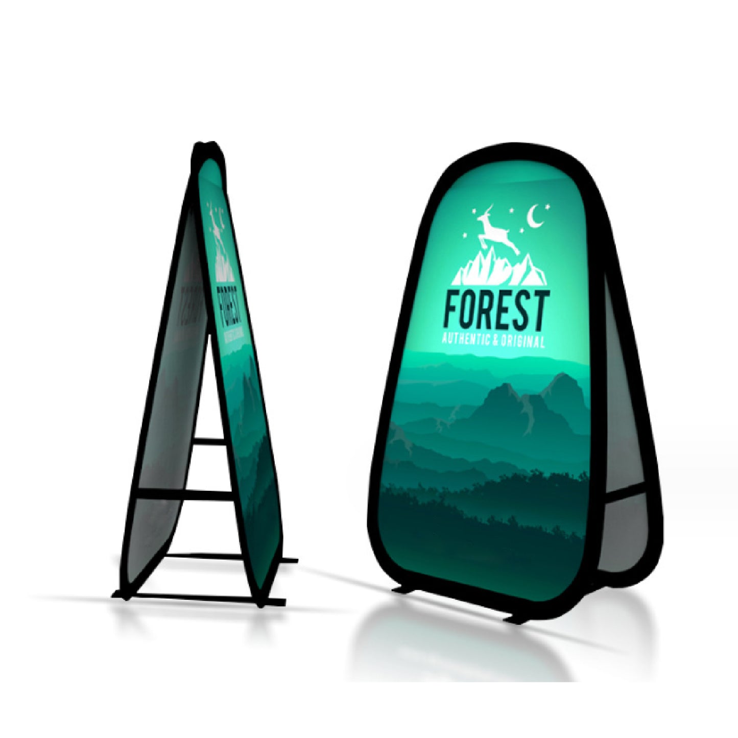 2.5 x 4' Pop Up Banner Display Foldable Advertising Banner with Carry Bag Floor Sign Stand
