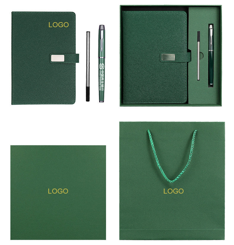 Business Notebook And Pen Set With Gift Box A5 Notepad PU Leather Notebook With Pen Loop For Office