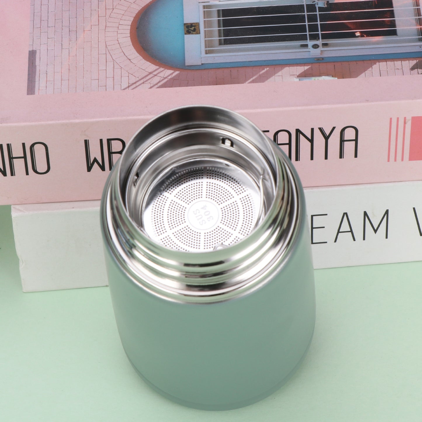 11.8oz/350ML 304 Stainless Steel Mini Vacuum Insulated Water Bottle With Tea Infuser With Handle
