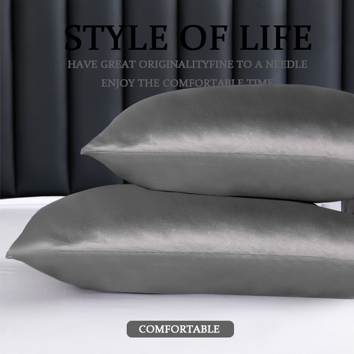 20 x 30" Premium Square Satin Silk Throw Pillowcase - Envelope Closure
