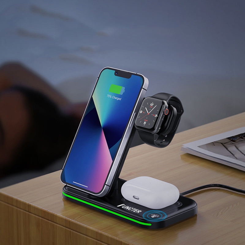 Magnetic 3" 1 Wireless Charging Station Wireless Charging Pad Travel Charger For Multiple Devices