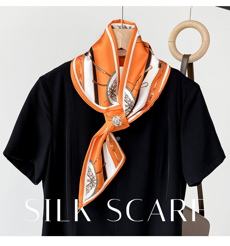 30" x 5" Silk Like Satin Long Square Scarf Neck Scarf Hair Scarves Handbags Wrap Scarf #1