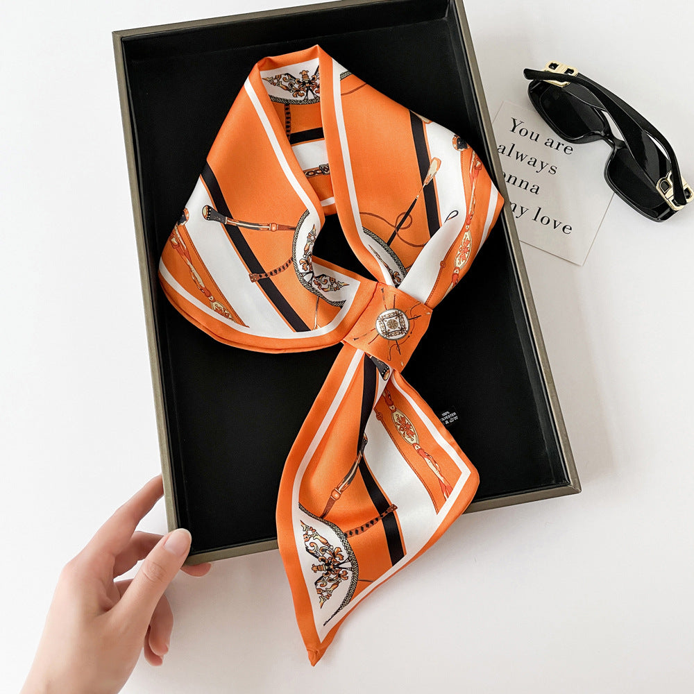 30" x 5" Silk Like Satin Long Square Scarf Neck Scarf Hair Scarves Handbags Wrap Scarf #1
