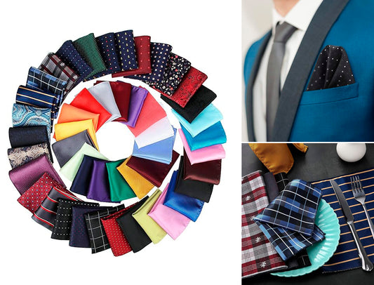 10x10" Pocket Squares for Men Mens Handkerchiefs for Wedding Business Banquet Suit Accessories