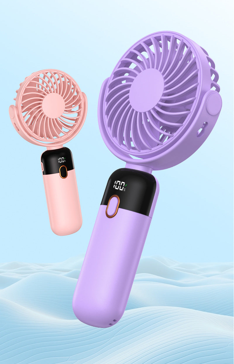 5000 mAh Portable Rotatable Fan Hand Held Small Personal Fan Neck Fan W/ Lanyard