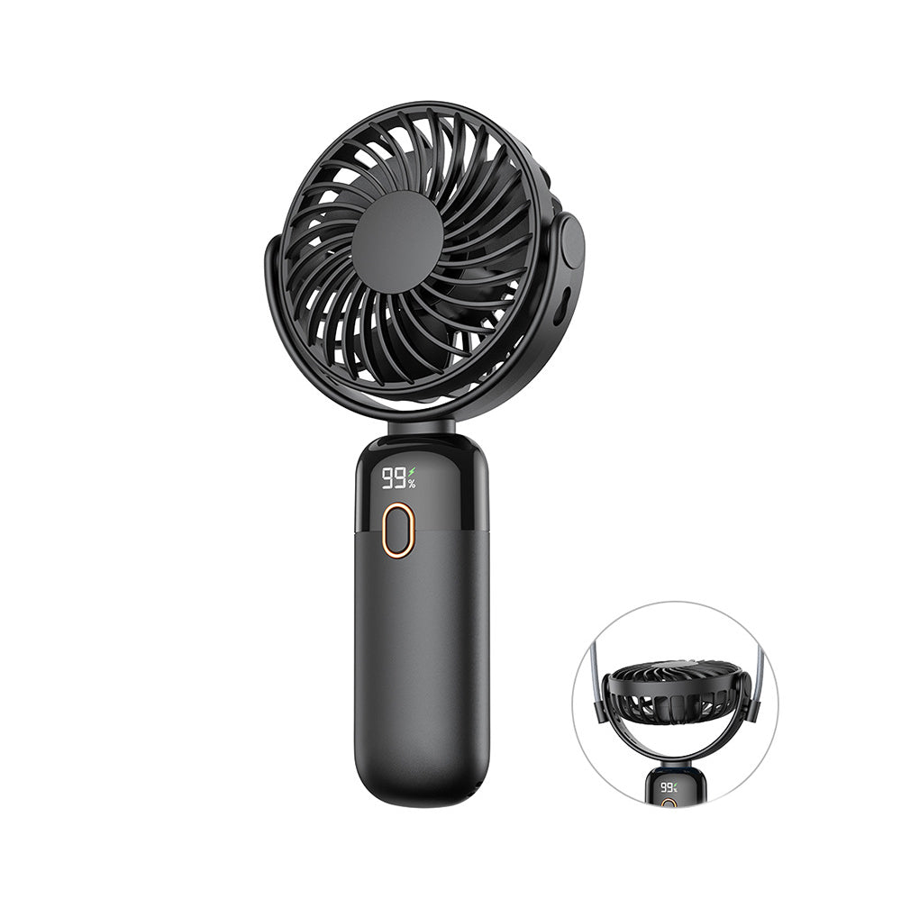 5000 mAh Portable Rotatable Fan Hand Held Small Personal Fan Neck Fan W/ Lanyard