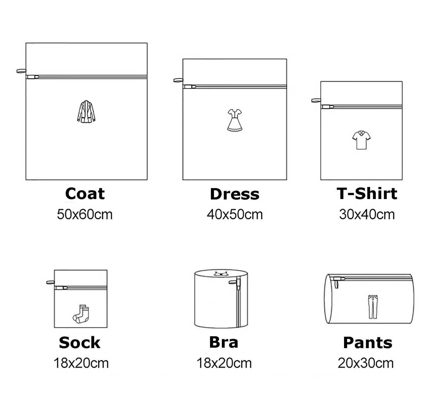 6-piece Set Fine Mesh Laundry Bags Laundry Wash Bags for Delicates