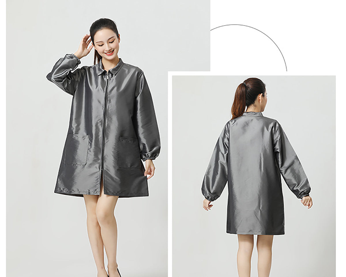 Salon Smock Professional Stylist Jacket Waterproof Haircut Cape Barber Apron-Lapel Style