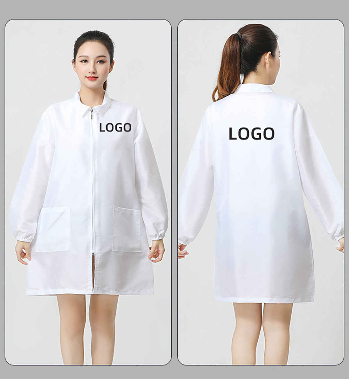 Salon Smock Professional Stylist Jacket Waterproof Haircut Cape Barber Apron-Lapel Style