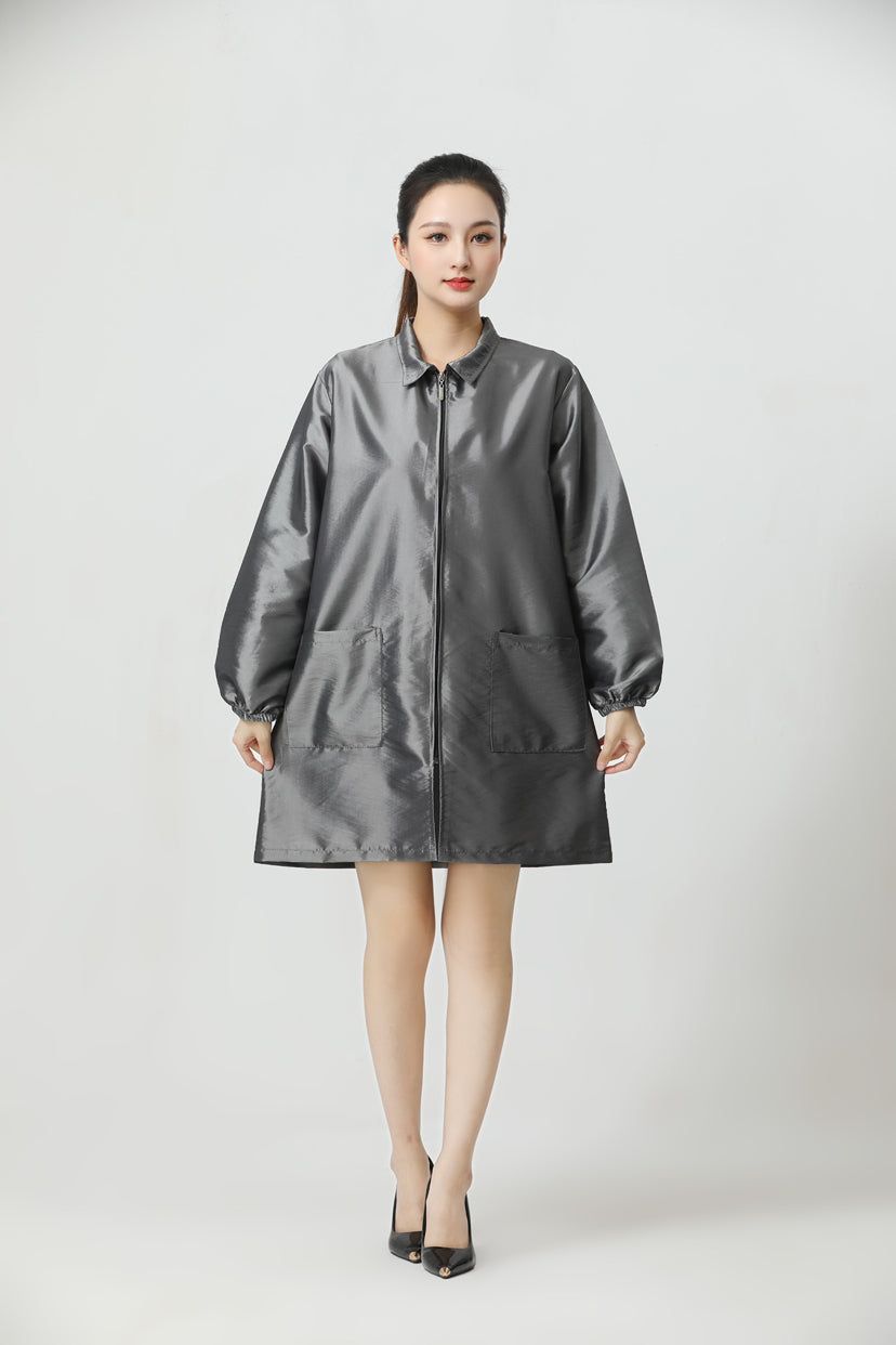 Salon Smock Professional Stylist Jacket Waterproof Haircut Cape Barber Apron-Lapel Style