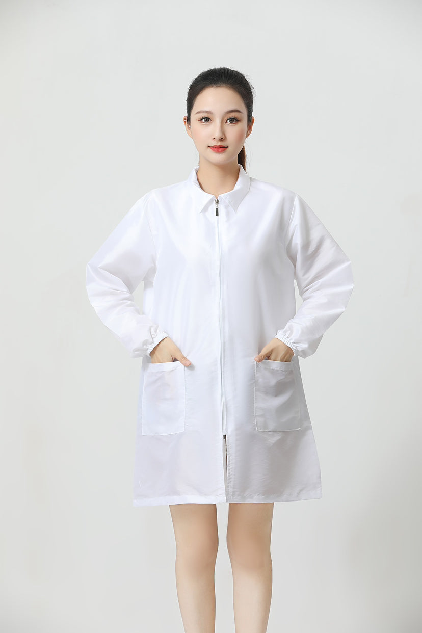 Salon Smock Professional Stylist Jacket Waterproof Haircut Cape Barber Apron-Lapel Style