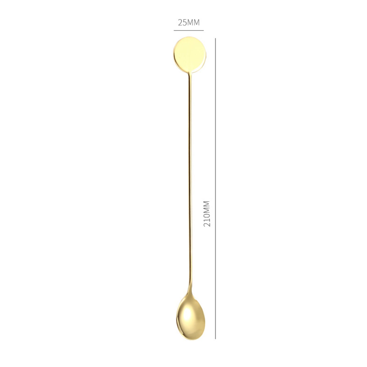 8.27" Long Round Top 304 Stainless Steel Bar Spoon Cocktail Mixing Spoon