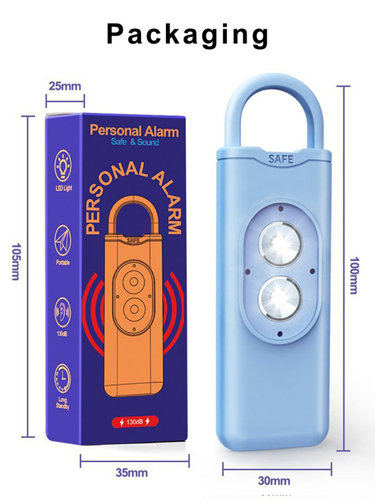 Personal Alarm Key Chain Emergency Safety Alarm For Women
