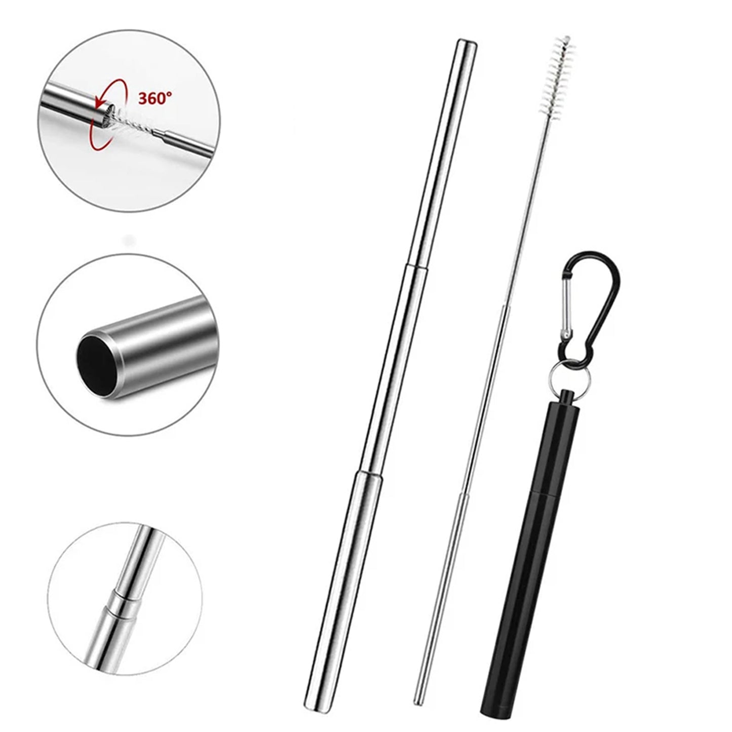 Portable Telescopic Straw Set with Case