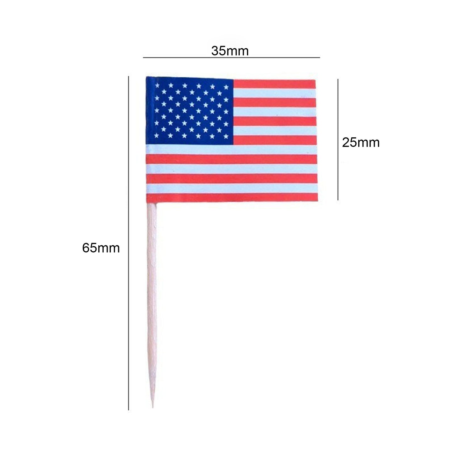 Custom 2.6" L Rectangle Toothpick Flag