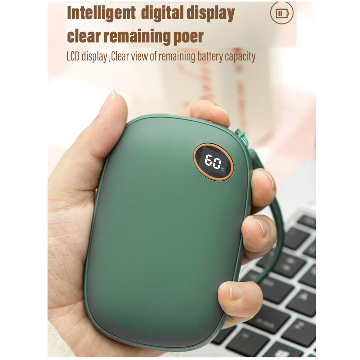 Portable Electric Hand Warmers Power Bank 10,000mAh for Winter