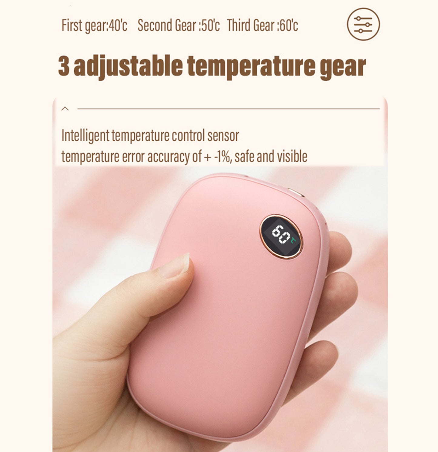 Portable Electric Hand Warmers Power Bank 10,000mAh for Winter