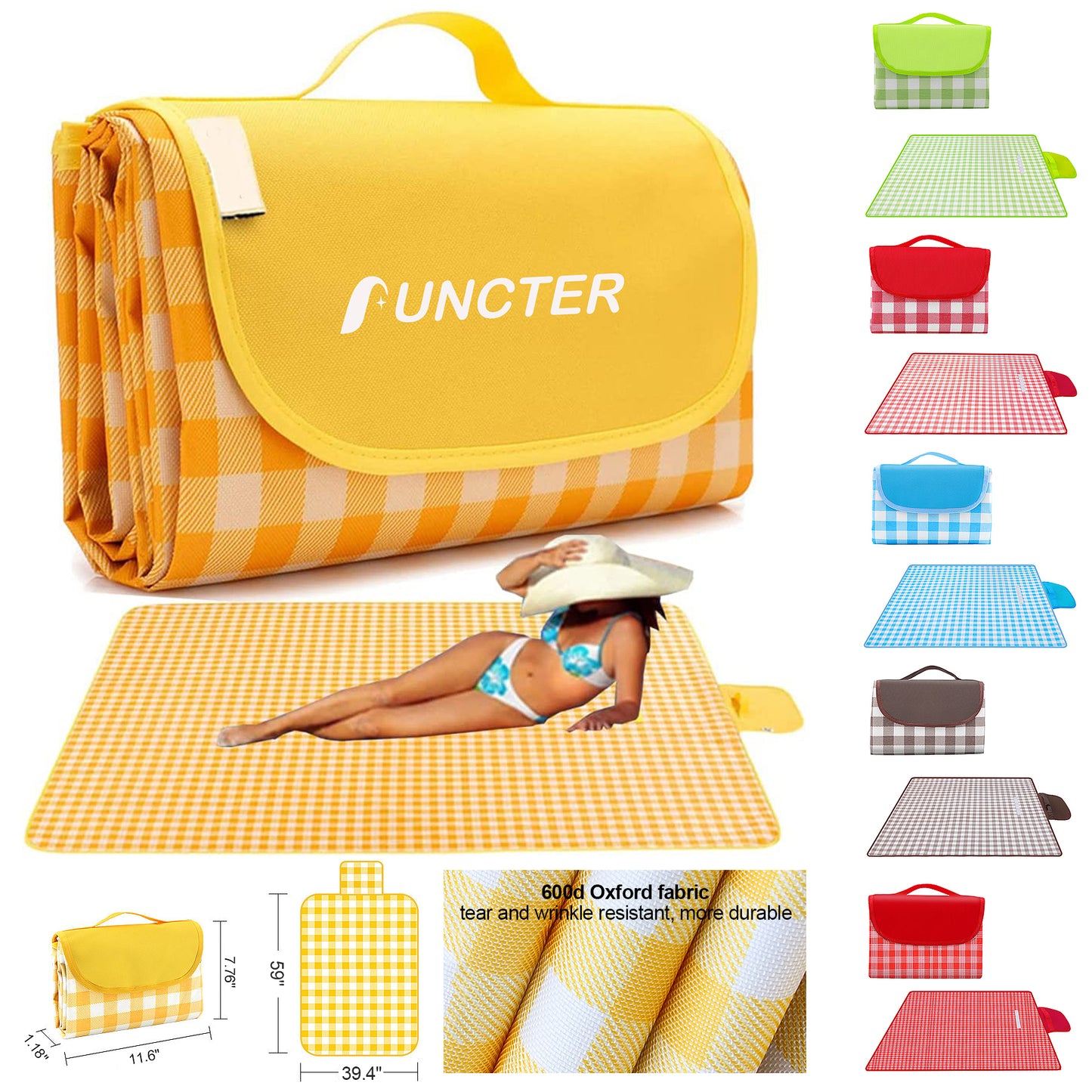 59x39" Outdoor Picnic Mat Foldable Waterproof Beach mat for Travel Camping Hiking