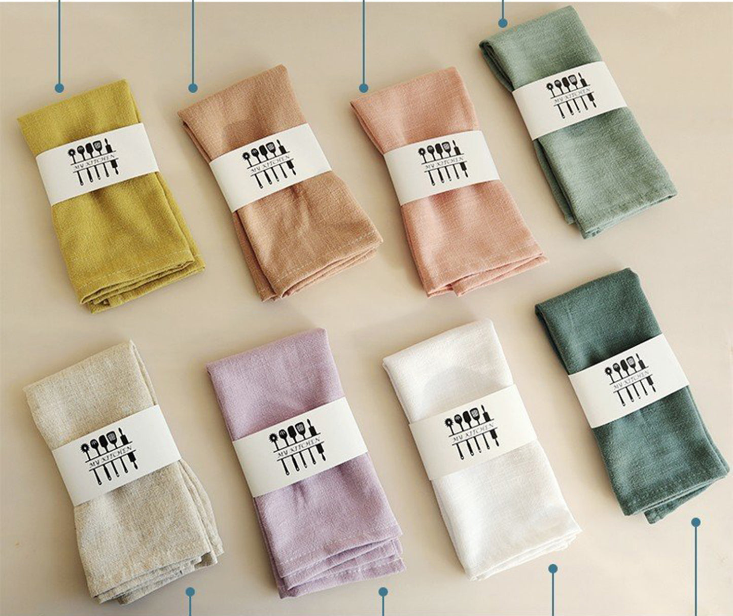 15.76 x 15.76" Linen Dinner Napkins