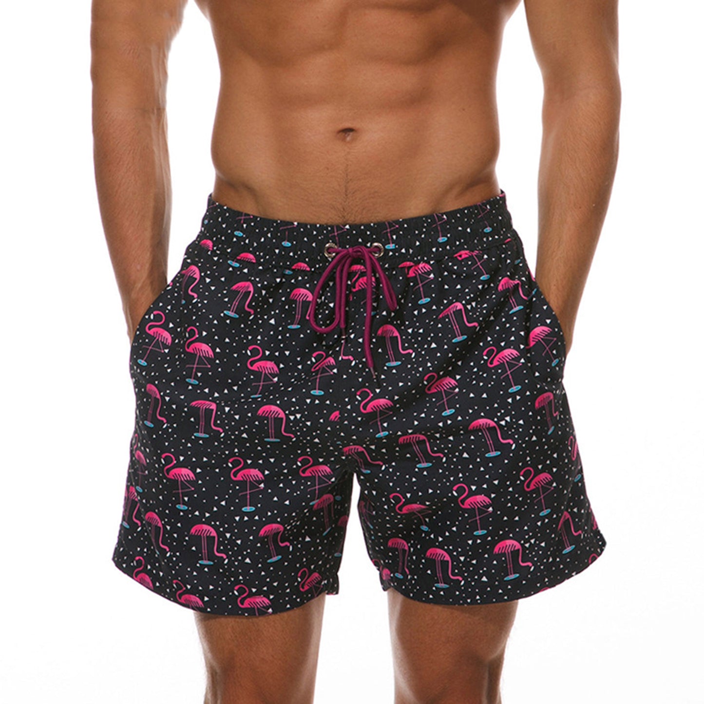 Men's Beach Shorts With mesh Liner And Two Side Pockets