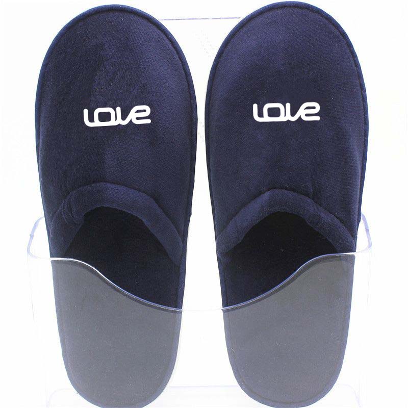 Thicken Velour Non-Slip Closed-Toe Hotel Slipper