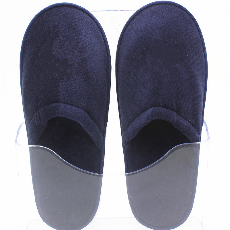 Thicken Velour Non-Slip Closed-Toe Hotel Slipper