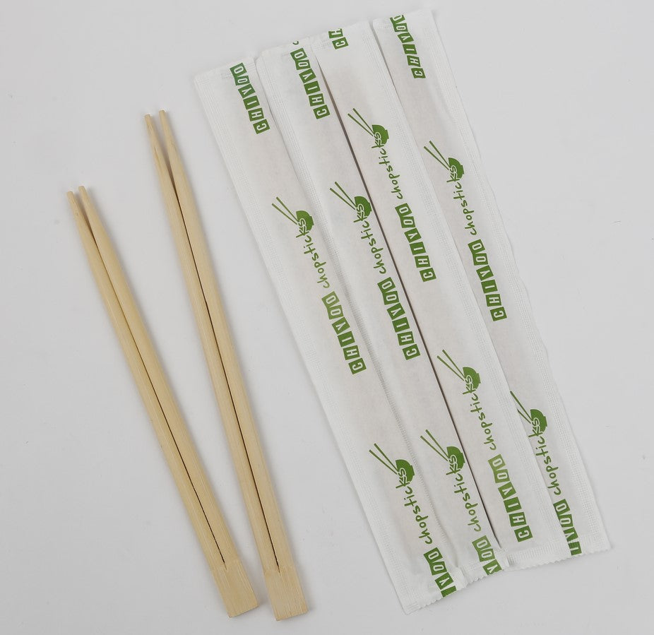 Nanmu Bamboo Disposable Chop Sticks Fast Food Chopsticks 0.197 x 9.060" W/ Paper Packing
