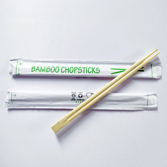 Bamboo Disposable Chop Sticks Fast Food Chopsticks 0.189 x 9.062" W/ Paper Packing