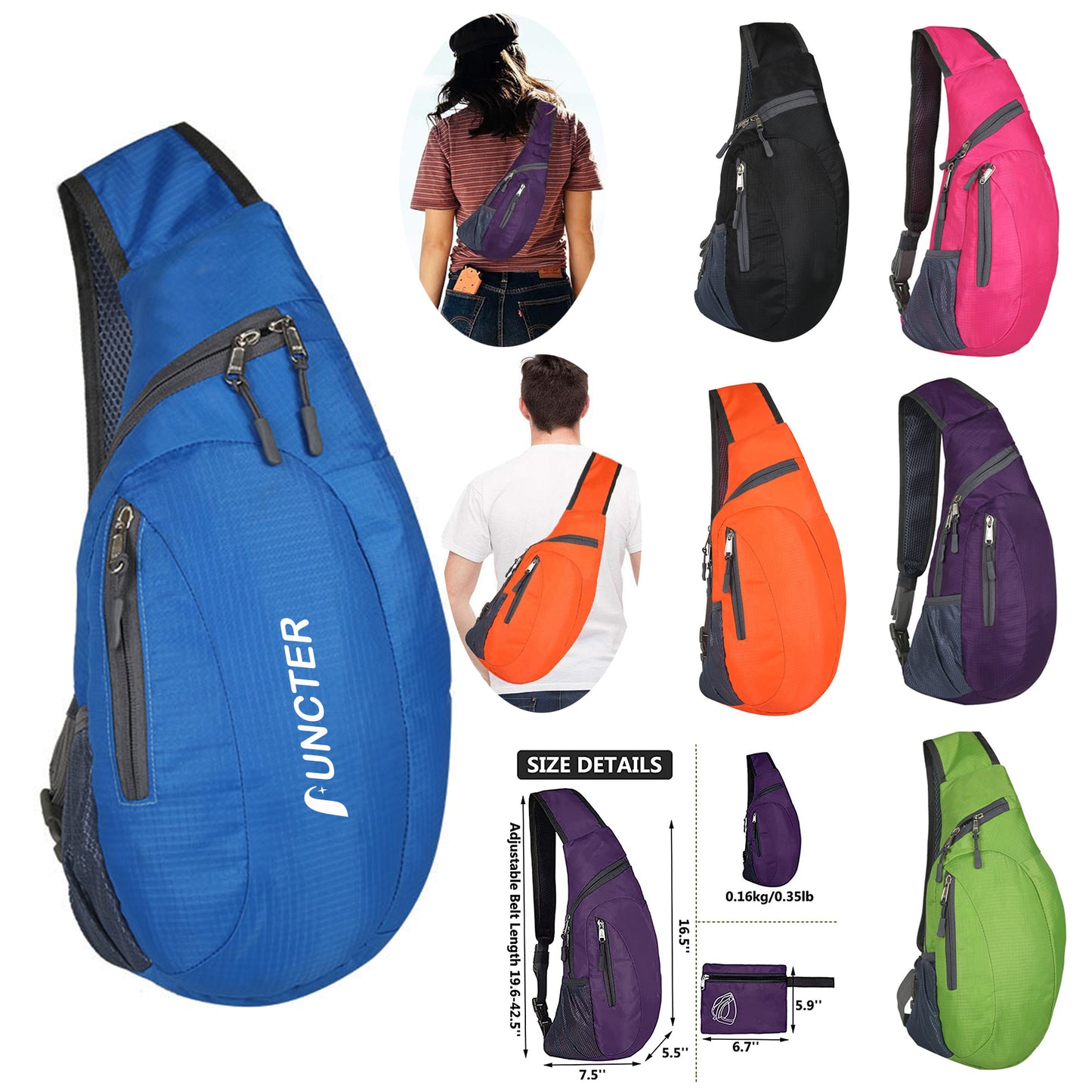 Folding Sling Bag Crossbody Backpack Lightweight Packable Bags