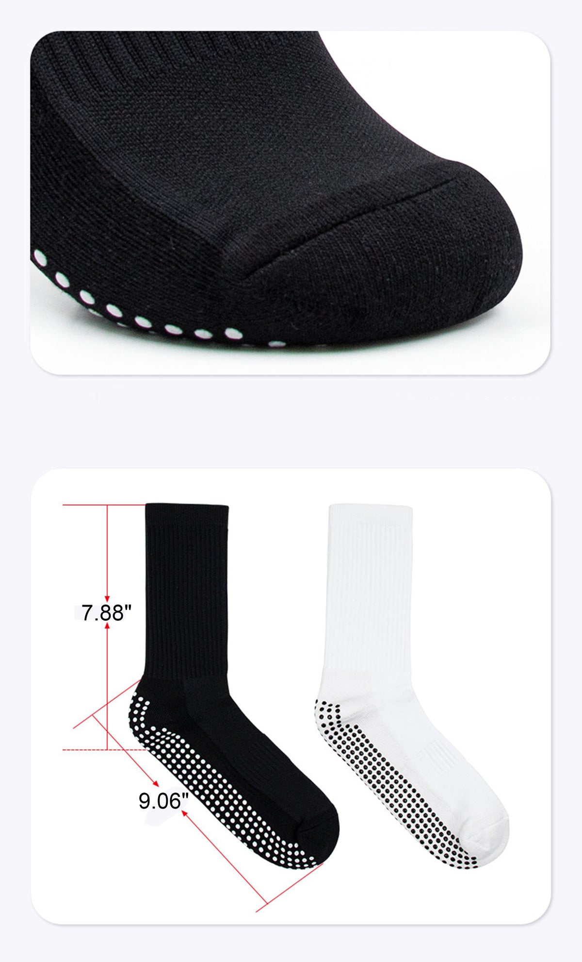 Men's Anti-slip Mid-calf Football Socks W/Dot Grip