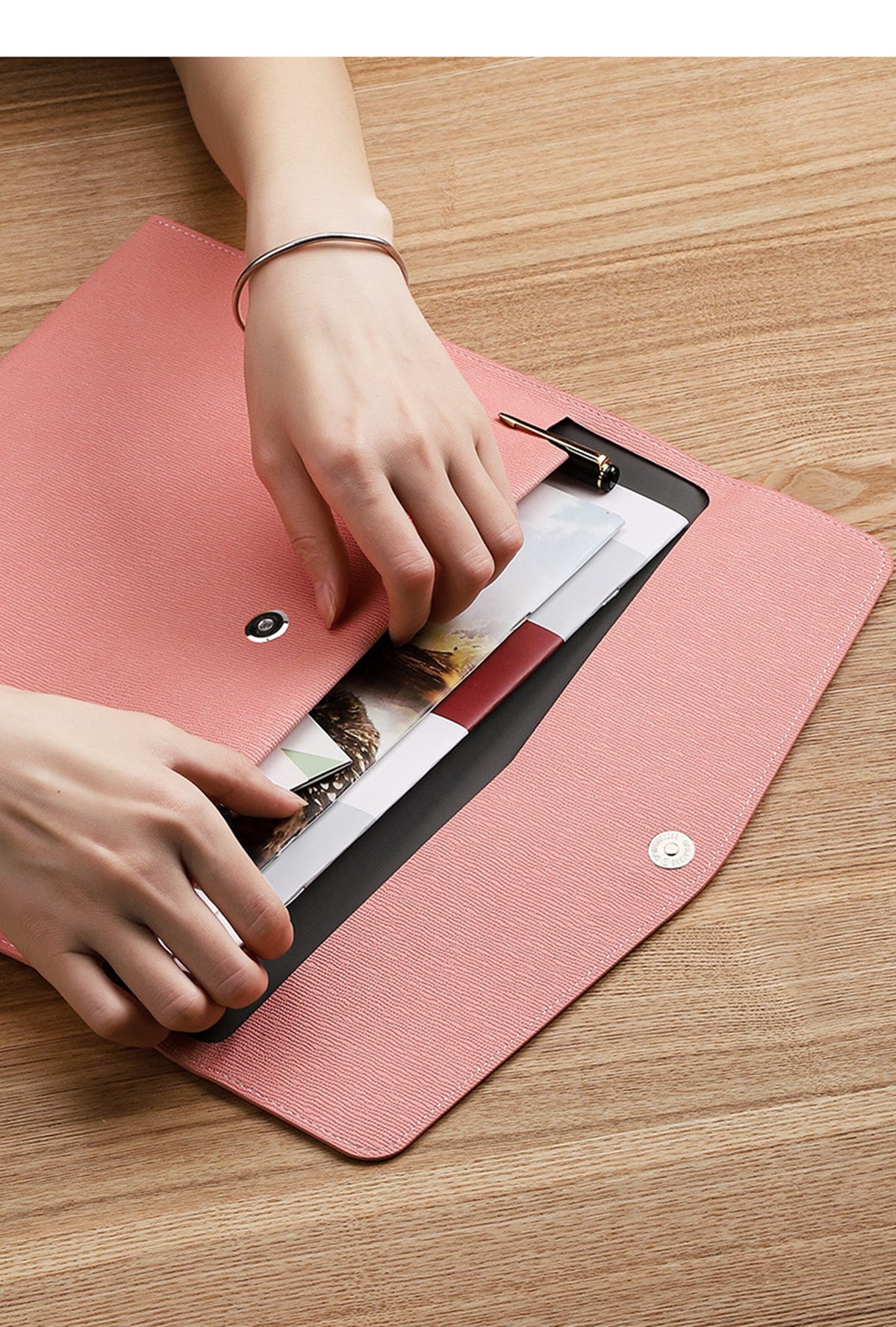 A4 File Folder Document Holder Waterproof Portfolio Envelope Folder Case with Snap Closure