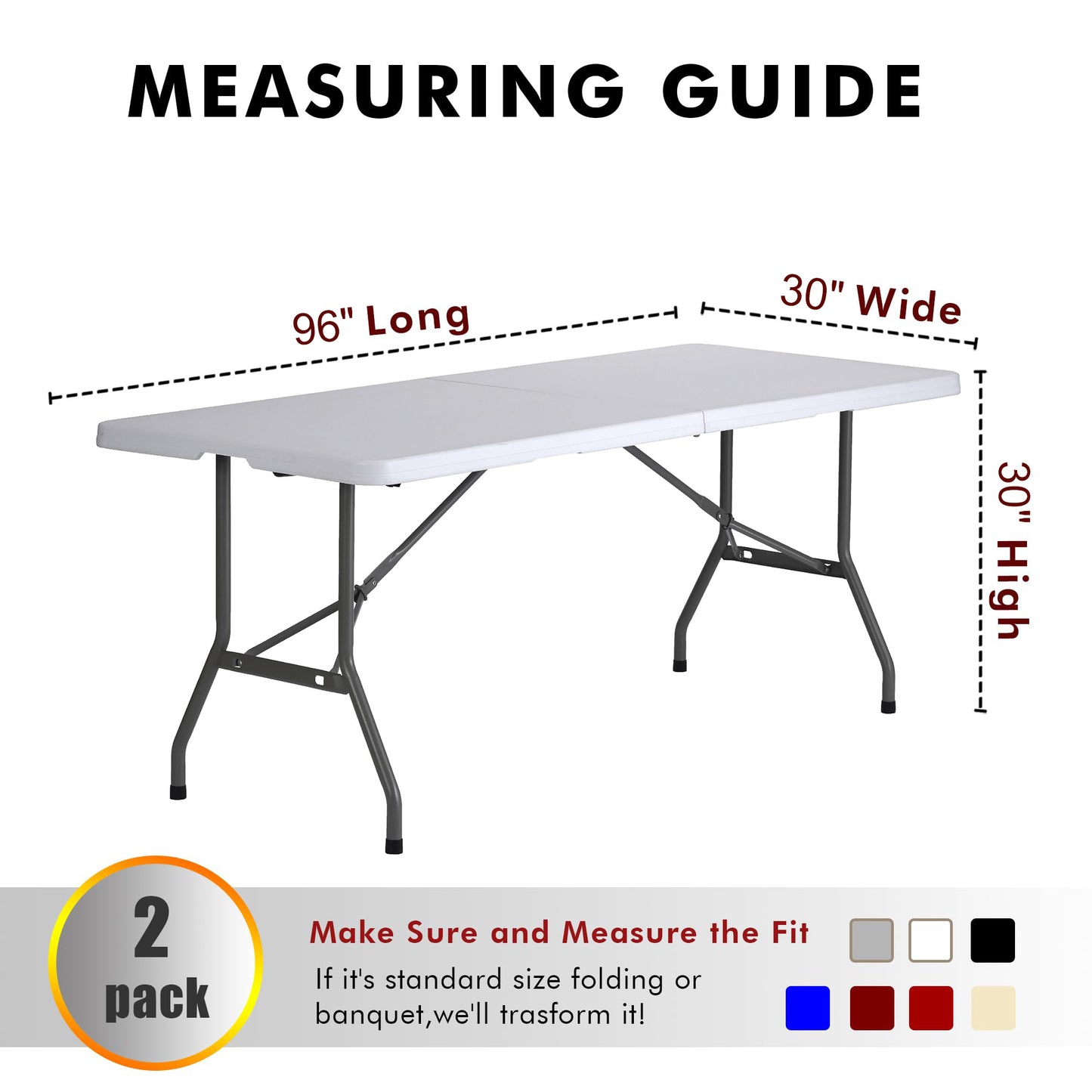 8' Table 3 Sided Fitted Full Color Printed Table Cover