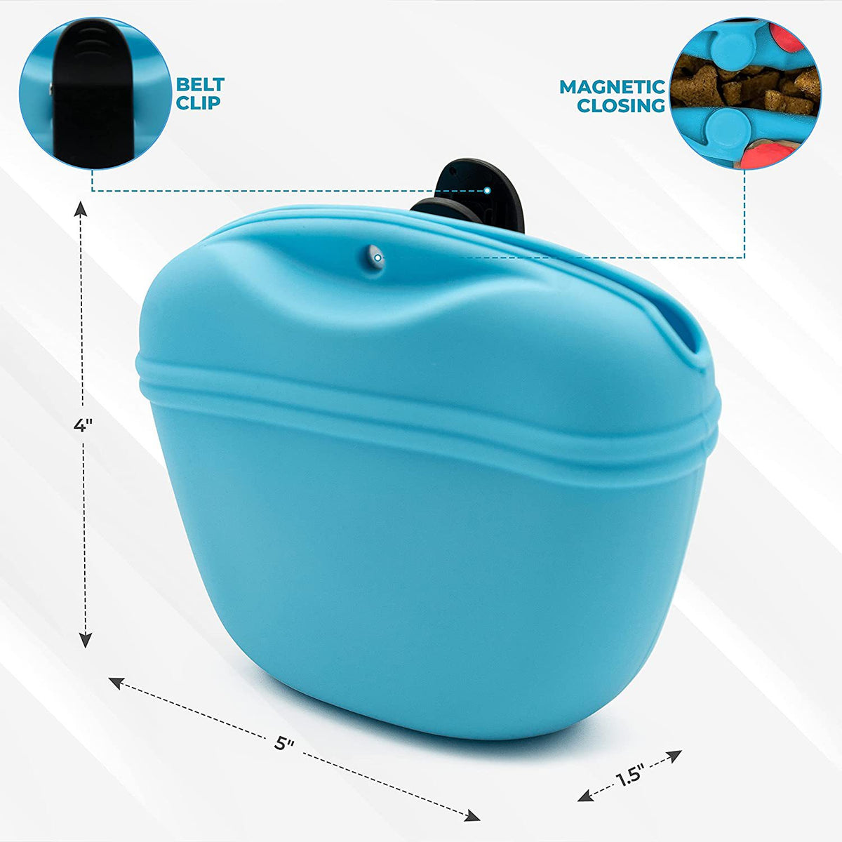 Silicone Treat Bag Fanny Pack With Waist Belt for Pet Training Walking