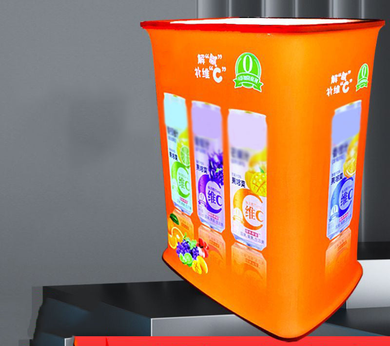 Rectangle Collapsible Portable Trade show Podium Table Exhibition Counter Stand Booth W/ Light Beads