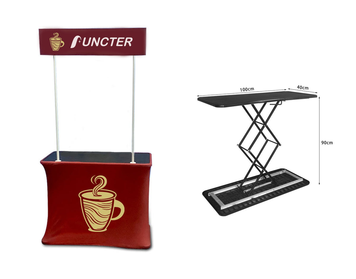 Rectangle Collapsible Portable Trade show Podium Table Exhibition Counter Stand Booth W/ Top Dispaly