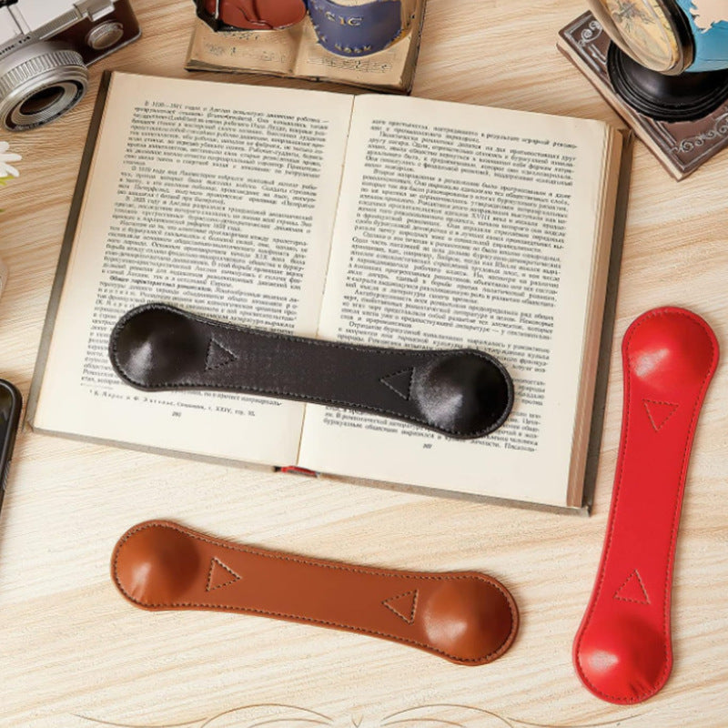Weight Book PU Leather Bookmark Page Clip Bracket 9.4x2.36"