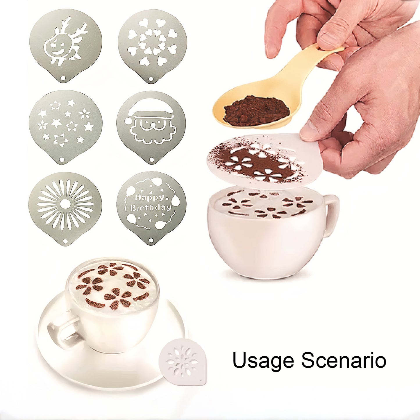 Full Custom Stainless Steel Coffee Stencils