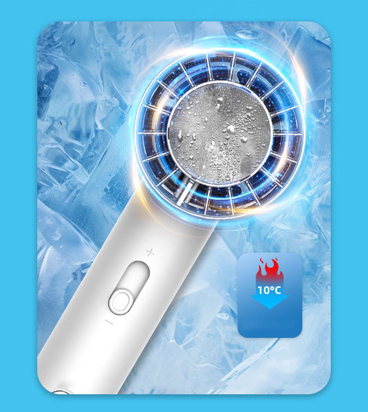 Personal Cooling Fan Authentic Portable Handheld Fan with Ice-Cooling Pad for Cold Air