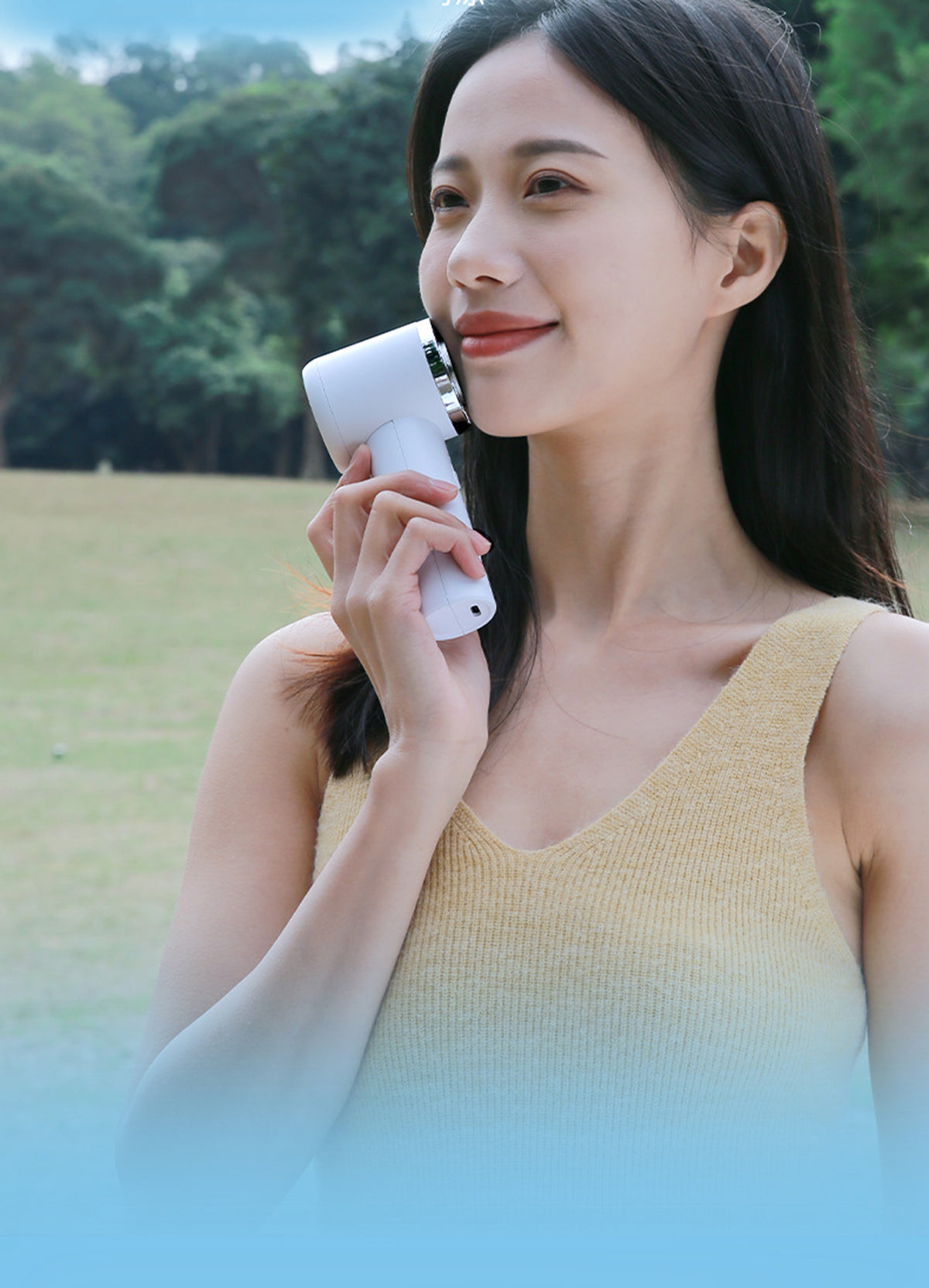 Personal Cooling Fan Authentic Portable Handheld Fan with Ice-Cooling Pad for Cold Air