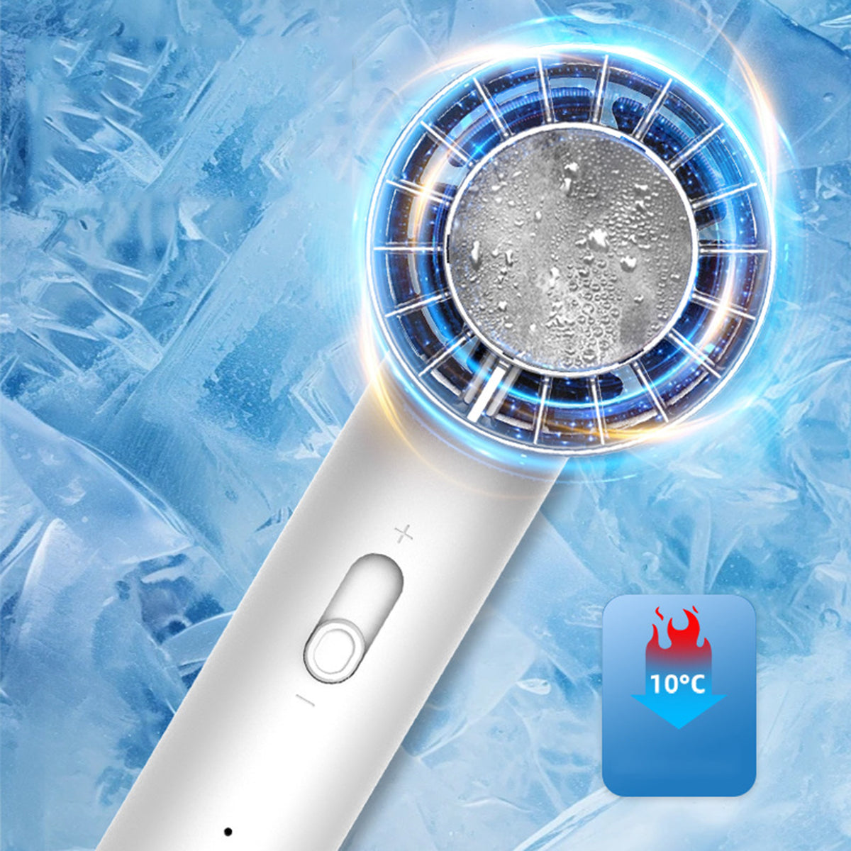 Personal Cooling Fan Authentic Portable Handheld Fan with Ice-Cooling Pad for Cold Air