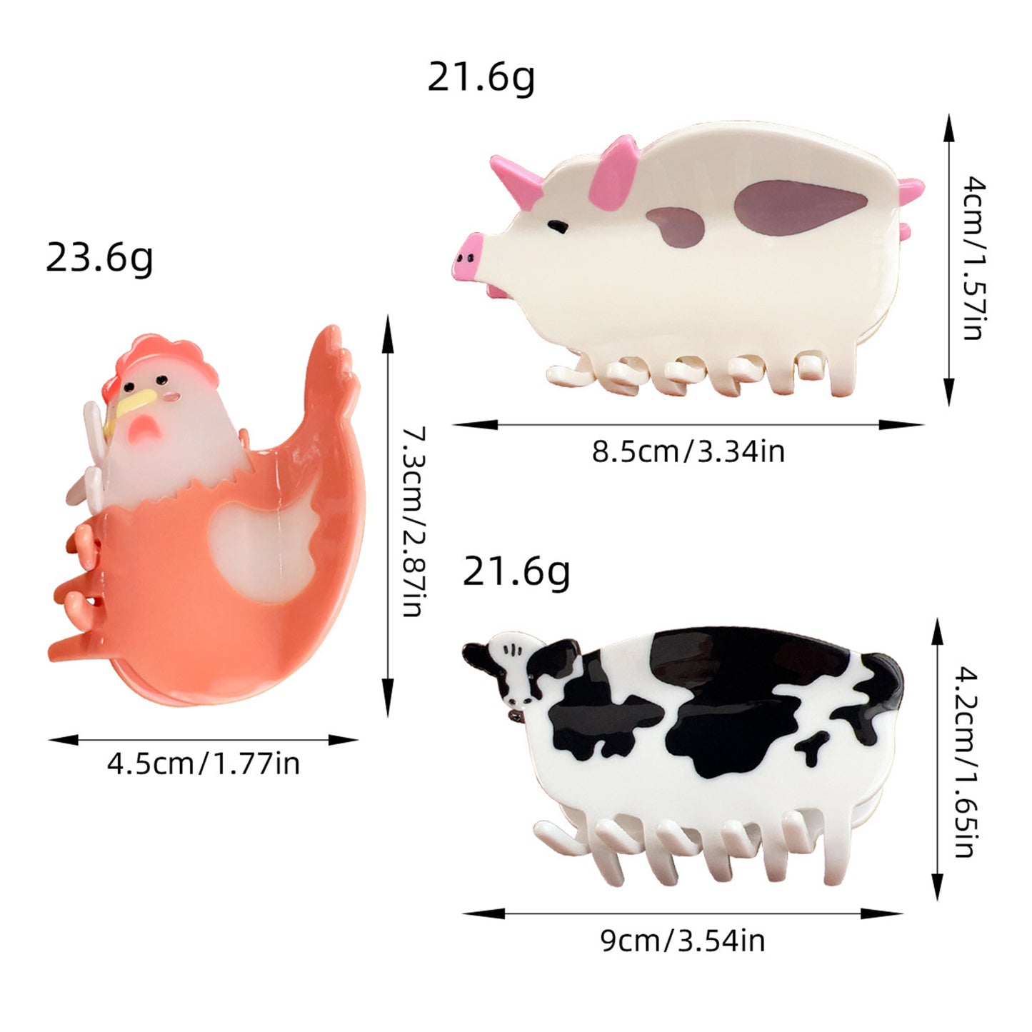 Animal-shapedAcetate Hair Clips